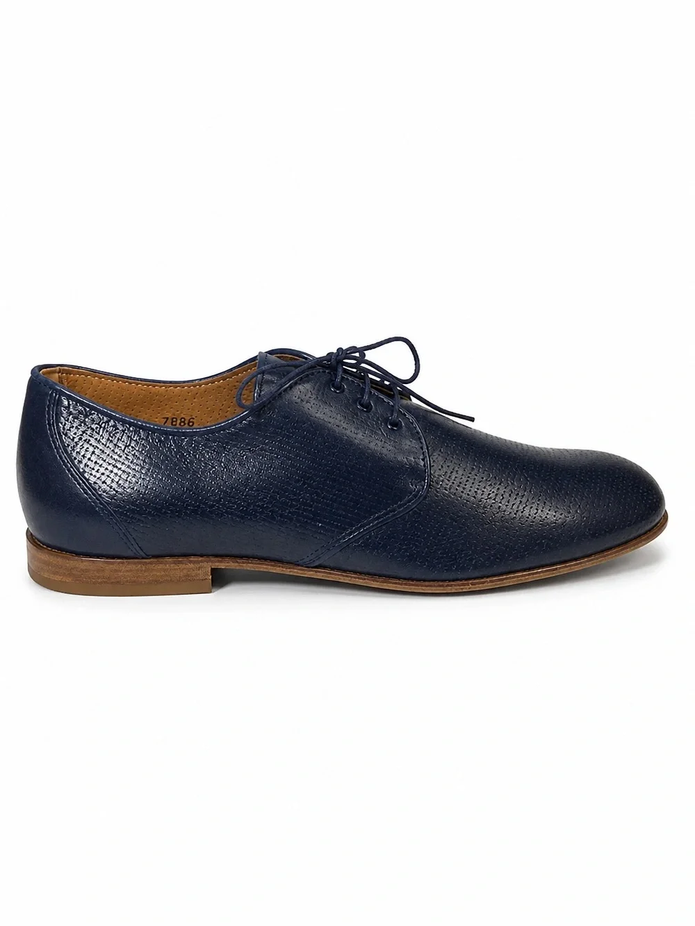 Baldinini Men’s Navy Perforated Soft Leather Comfort Derby Shoes